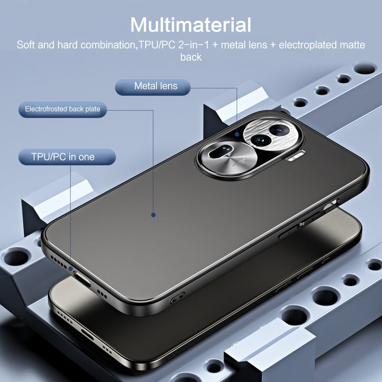 For OPPO Reno11 Pro Global R-JUST RJ-61 Electroplating Frosted TPU + PC Phone Case(Grey)