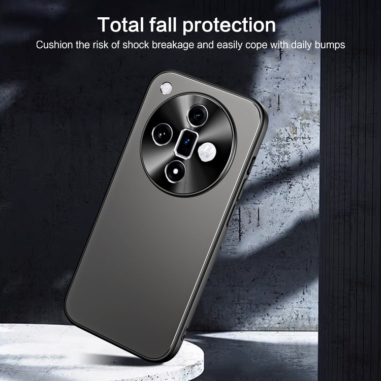 For OPPO Find X7 R-JUST RJ-61 Electroplating Frosted TPU + PC Phone Case with Holder(Silver)