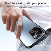 For OPPO Reno9 Pro+ R-JUST RJ-61 Electroplating Frosted TPU + PC Phone Case with Holder(Silver)