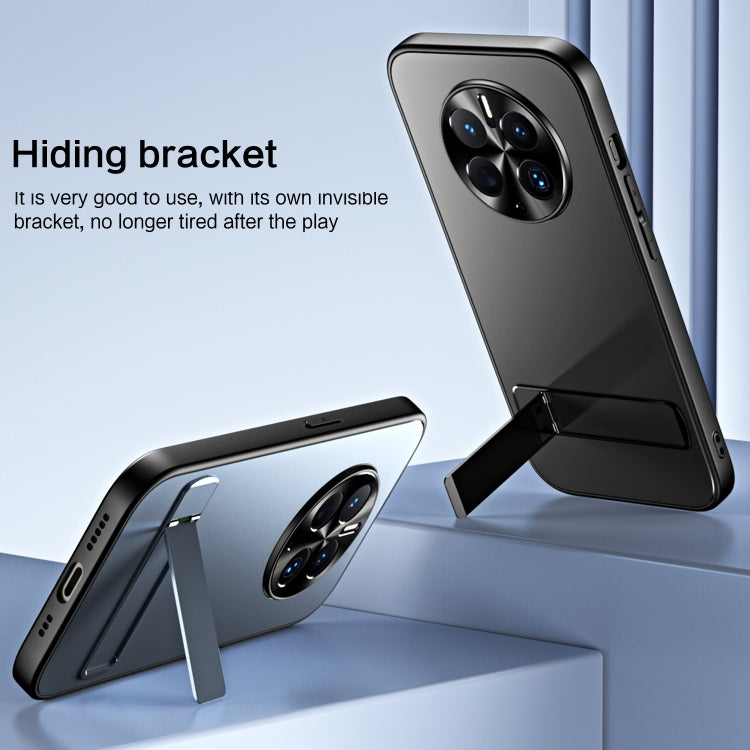 For Huawei Mate 50 R-JUST RJ-61 Electroplating Frosted TPU + PC Phone Case with Holder(Grey)