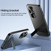 For Huawei P50 Pro R-JUST RJ-61 Electroplating Frosted TPU + PC Phone Case with Holder(Blue)