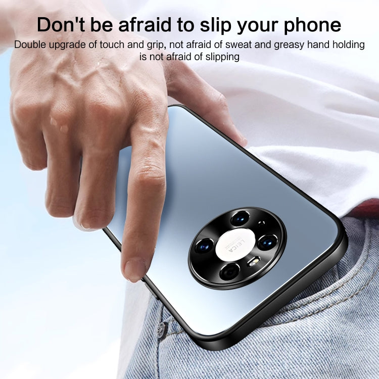 For Huawei Mate 40 Pro R-JUST RJ-61 Electroplating Frosted TPU + PC Phone Case with Holder(Blue)