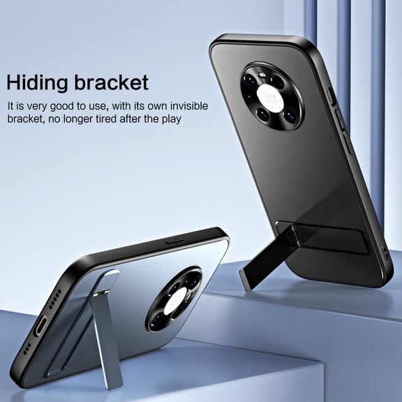 For Huawei Mate 40 Pro R-JUST RJ-61 Electroplating Frosted TPU + PC Phone Case with Holder(Blue)