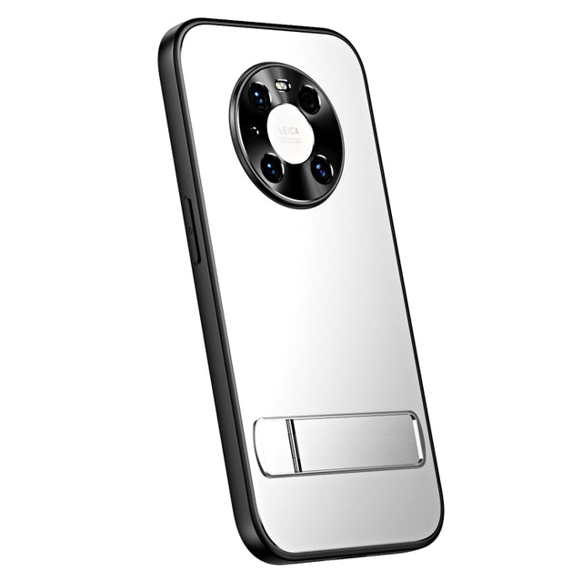 For Huawei Mate 40 R-JUST RJ-61 Electroplating Frosted TPU + PC Phone Case with Holder(Silver)