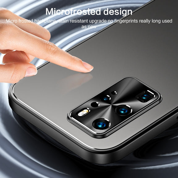 For Huawei P40 Pro R-JUST RJ-61 Electroplating Frosted TPU + PC Phone Case with Holder(Silver)