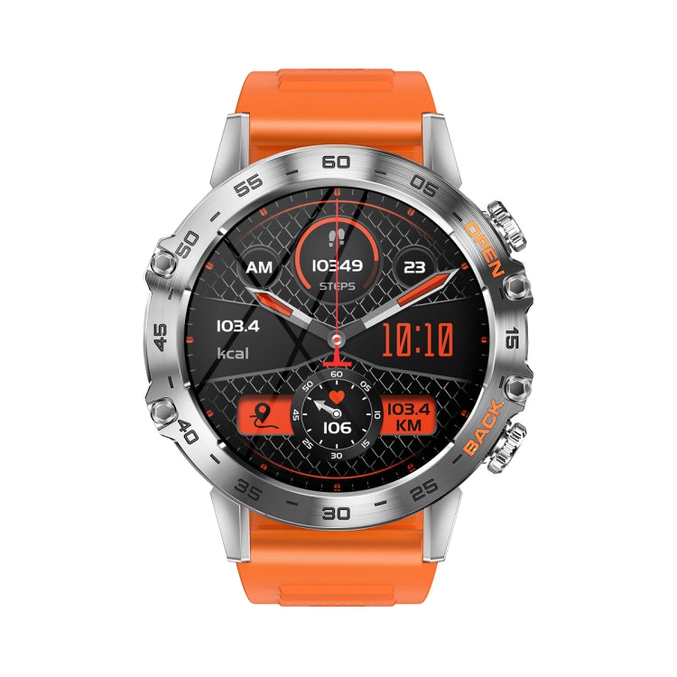 LEMFO K52 1.39 inch IPS Square Screen Smart Watch Supports Bluetooth Calls(Silver Orange)