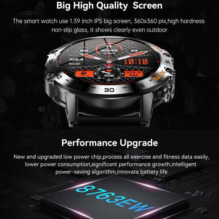 LEMFO K52 1.39 inch IPS Square Screen Smart Watch Supports Bluetooth Calls(Black)