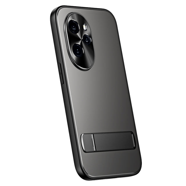 For Honor 100 Pro R-JUST RJ-61 Electroplating Frosted TPU + PC Phone Case with Holder(Grey)