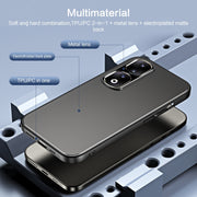 For Honor 90 R-JUST RJ-61 Electroplating Frosted TPU + PC Phone Case with Holder(Grey)