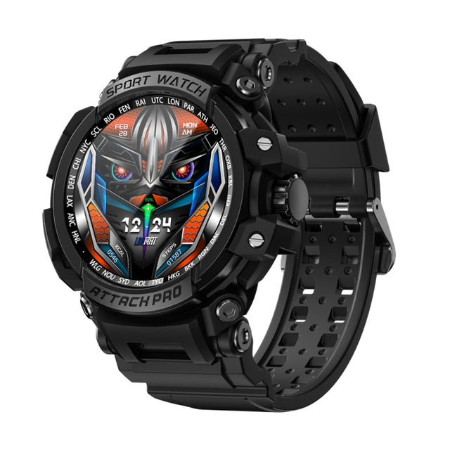 LOKMAT ATTACK Pro 1.32 inch BT5.1 Smart Sport Watch, Support Bluetooth Call / Sleep / Blood Oxygen / Heart Rate / Blood Pressure Health Monitor(Black)