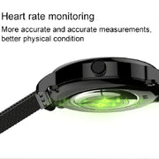 LEMFO LF35 1.43 inch AMOLED Round Screen Steel Strap Smart Watch Supports Blood Oxygen Detection(Black)