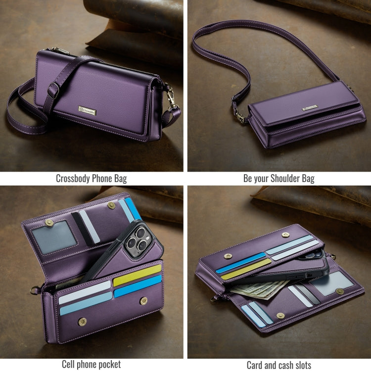 CaseMe Me30 Multi Functional Diagonal Cross Bag Phone Case(Purple)