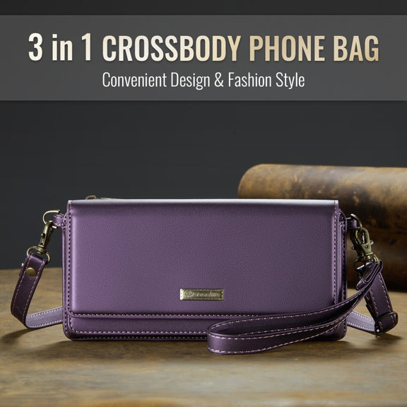 CaseMe Me30 Multi Functional Diagonal Cross Bag Phone Case(Purple)
