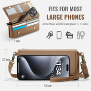 CaseMe Me30 Multi Functional Diagonal Cross Bag Phone Case(Brown)