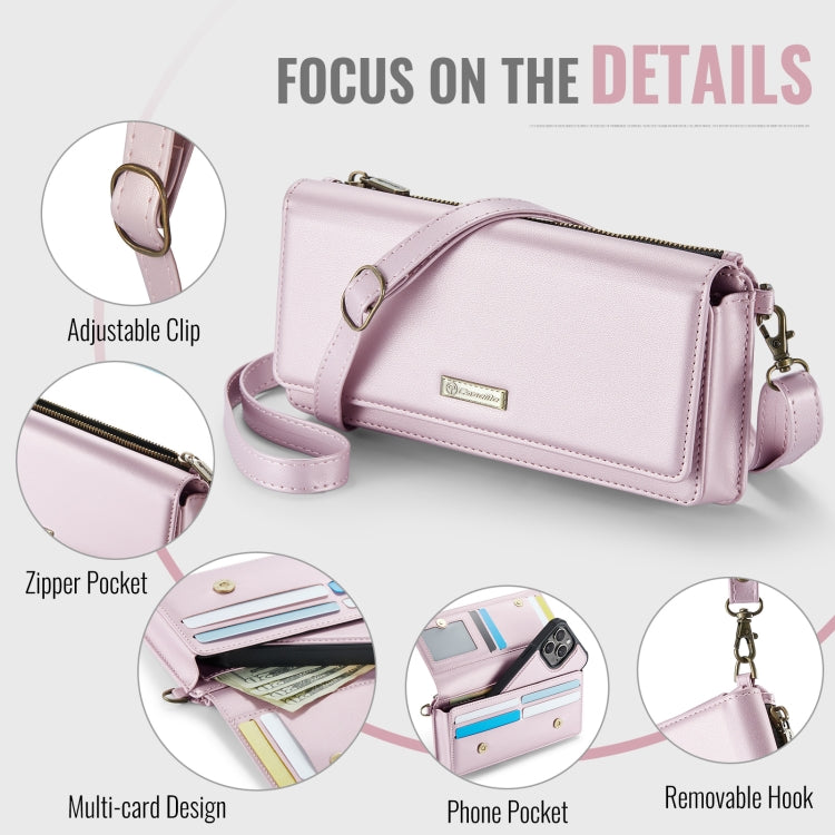 CaseMe Me30 Multi Functional Diagonal Cross Bag Phone Case(Pink)
