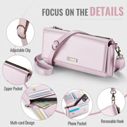 CaseMe Me30 Multi Functional Diagonal Cross Bag Phone Case(Pink)