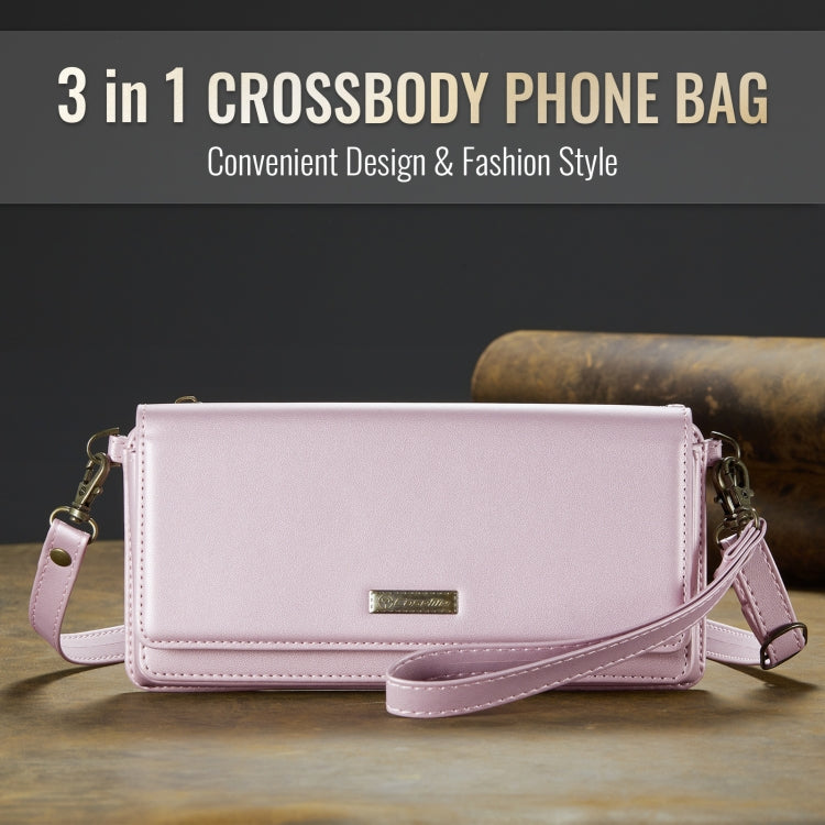 CaseMe Me30 Multi Functional Diagonal Cross Bag Phone Case(Pink)