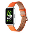 For Samsung Galaxy Fit 3 Sewing Thread Genuine Leather Watch Band(Orange) - Watch Bands by PMC TechLife | Online Shopping South Africa | PMC TechLife | Buy Now Pay Later Mobicred