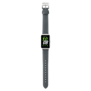 For Samsung Galaxy Fit 3 Sewing Thread Genuine Leather Watch Band(Grey)