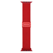 For Apple Watch SE 40mm Carbon Fiber Texture Snap Buckle Nylon Watch Band(Red)