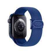 For Apple Watch 38mm Carbon Fiber Texture Snap Buckle Nylon Watch Band(Blue)
