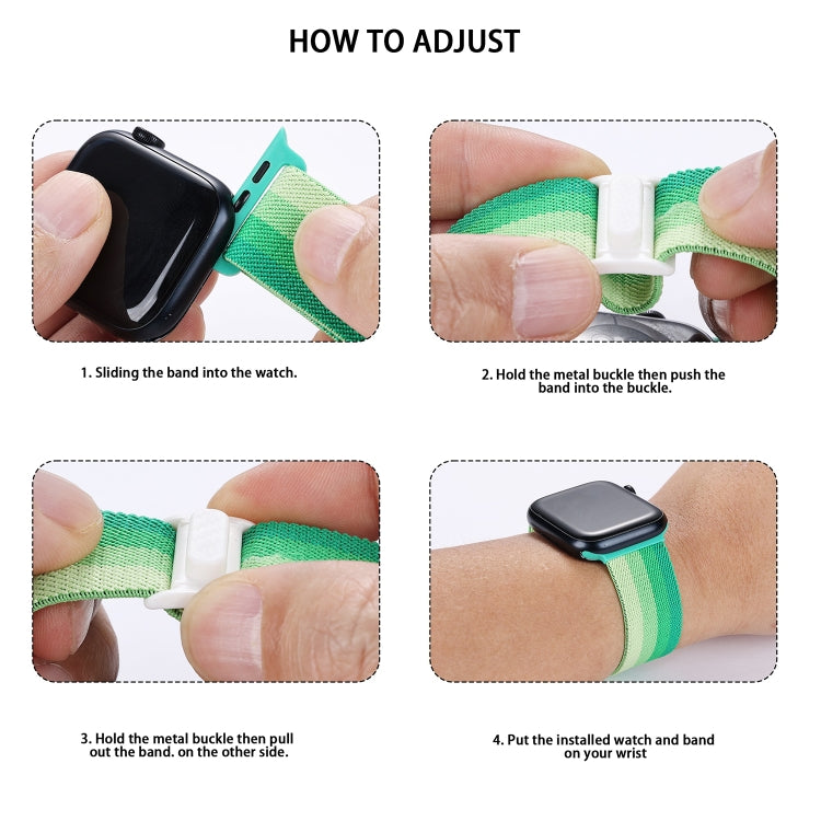 For Apple Watch Series 6 40mm Carbon Fiber Texture Snap Buckle Nylon Watch Band(Gradient Grey)