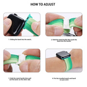 For Apple Watch 38mm Carbon Fiber Texture Snap Buckle Nylon Watch Band(Blue)