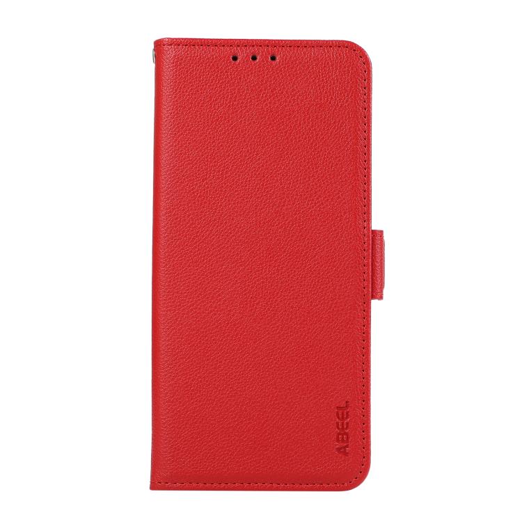 For iPhone 17 Air ABEEL Side-Magnetic Litchi Pattern Leather RFID Phone Case(Red)