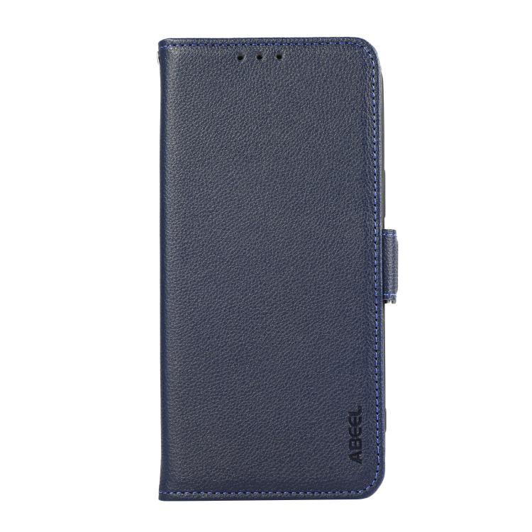 For iPhone 17 Air ABEEL Side-Magnetic Litchi Pattern Leather RFID Phone Case(Blue)