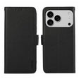 For iPhone 17 Pro ABEEL Side-Magnetic Litchi Pattern Leather RFID Phone Case(Black) - free shipping - PMc TechLife - Order now!