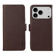 For iPhone 17 Pro ABEEL Side-Magnetic Litchi Pattern Leather RFID Phone Case(Brown) - free shipping - PMc TechLife - Order now!