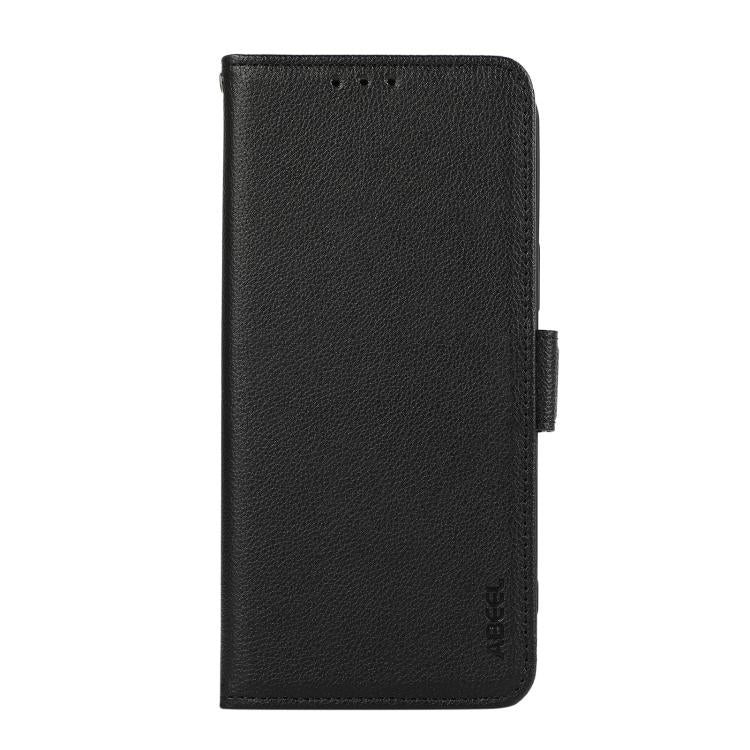 For iPhone 17 Pro Max ABEEL Side-Magnetic Litchi Pattern Leather RFID Phone Case(Black)