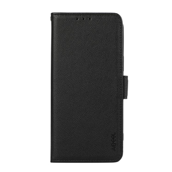For iPhone 17 Pro Max ABEEL Side-Magnetic Litchi Pattern Leather RFID Phone Case(Black)