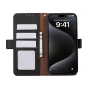For iPhone 17 Pro Max ABEEL Side-Magnetic Litchi Pattern Leather RFID Phone Case(Black)