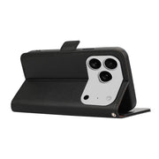 For iPhone 17 Pro Max ABEEL Side-Magnetic Litchi Pattern Leather RFID Phone Case(Black)