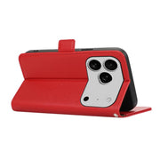 For iPhone 17 Pro Max ABEEL Side-Magnetic Litchi Pattern Leather RFID Phone Case(Red)