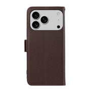 For iPhone 17 Pro Max ABEEL Side-Magnetic Litchi Pattern Leather RFID Phone Case(Brown)