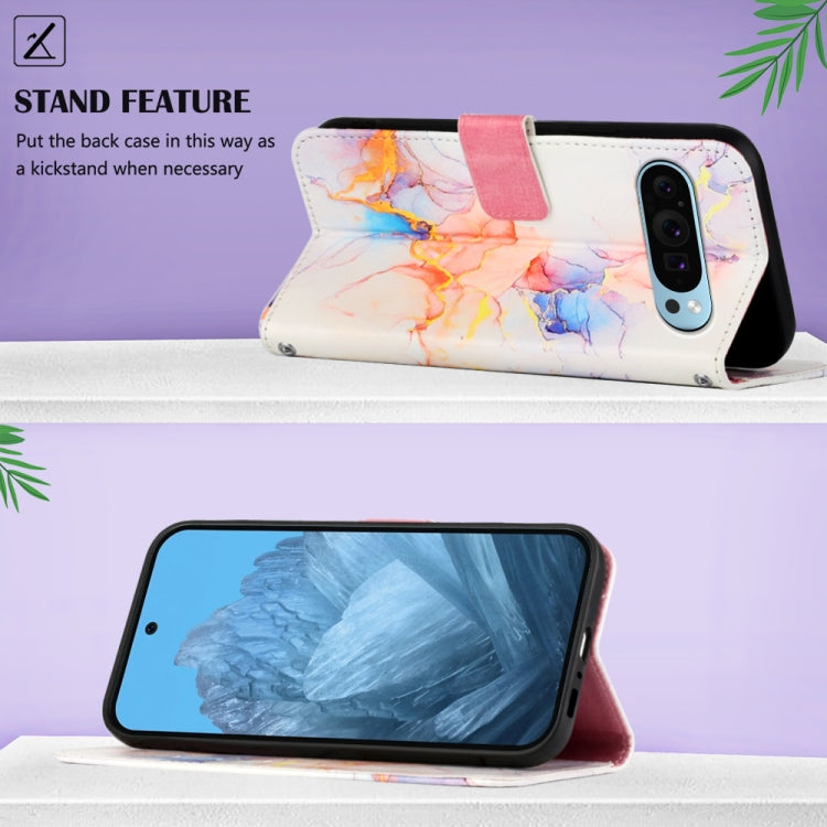 For Google Pixel 9 PT003 Marble Pattern Flip Leather Phone Case(Galaxy Marble White)