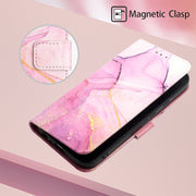For Google Pixel 9 Pro PT003 Marble Pattern Flip Leather Phone Case(Pink Purple Gold)