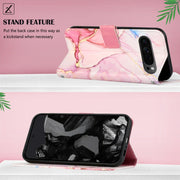 For Google Pixel 9 Pro PT003 Marble Pattern Flip Leather Phone Case(Rose Gold)