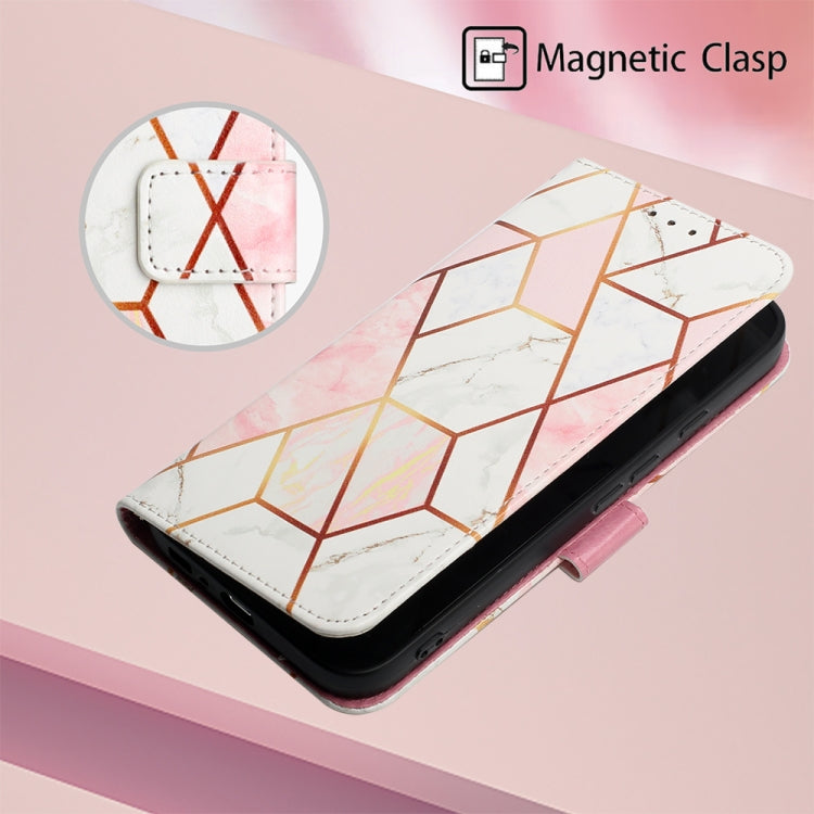 For Google Pixel 9 Pro PT003 Marble Pattern Flip Leather Phone Case(Pink White)