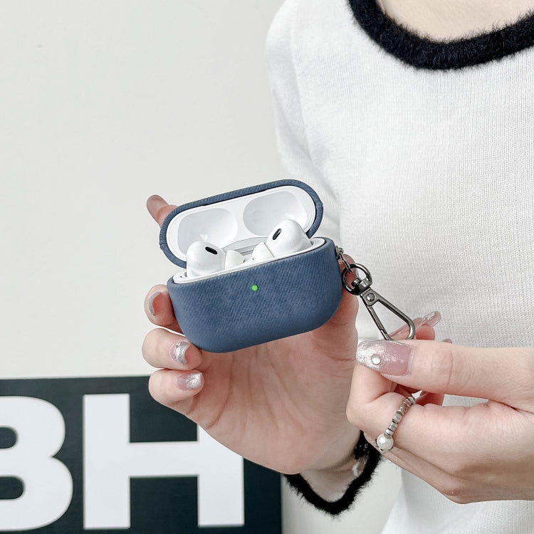 For AirPods Pro 2 Suede Earphone Protective Case(Blue)