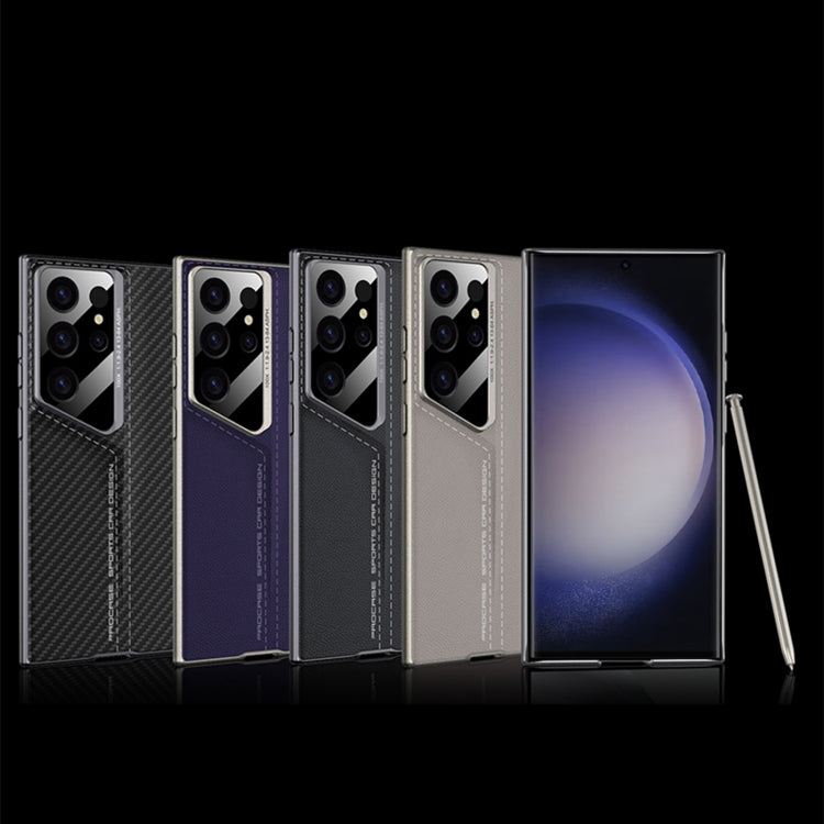 For Samsung Galaxy S23 Ultra 5G GKK Blade Ultra-thin Leather Full Coverage Phone Case(Purple)
