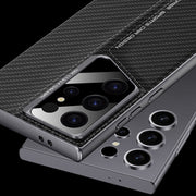 For Samsung Galaxy S23 Ultra 5G GKK Blade Ultra-thin Leather Full Coverage Phone Case(Carbon Fibre)
