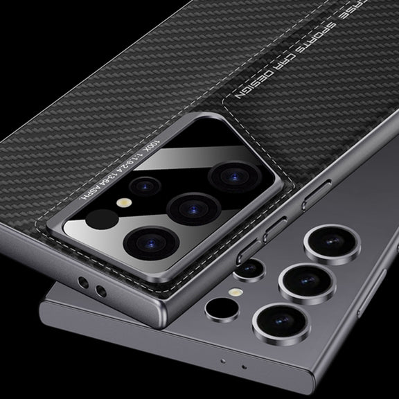 For Samsung Galaxy S23 Ultra 5G GKK Blade Ultra-thin Leather Full Coverage Phone Case(Carbon Fibre)
