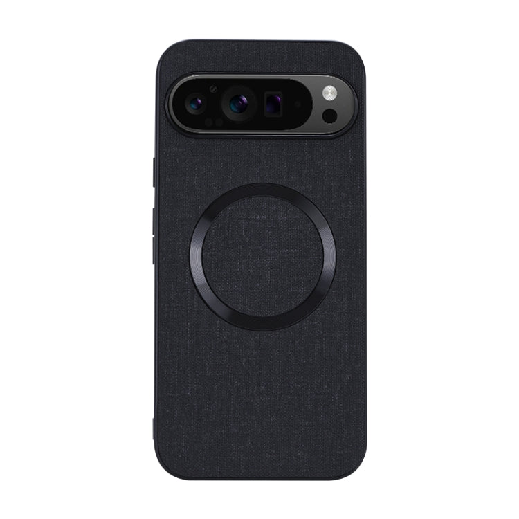 For Google Pixel 9 Pro CD Magnetic Ring Cloth Texture PU Phone Case(Black)