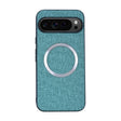 For Google Pixel 9 Pro CD Magnetic Ring Cloth Texture PU Phone Case(Blue) - Google Cases by PMC TechLife | Online Shopping South Africa | PMC TechLife | Buy Now Pay Later Mobicred