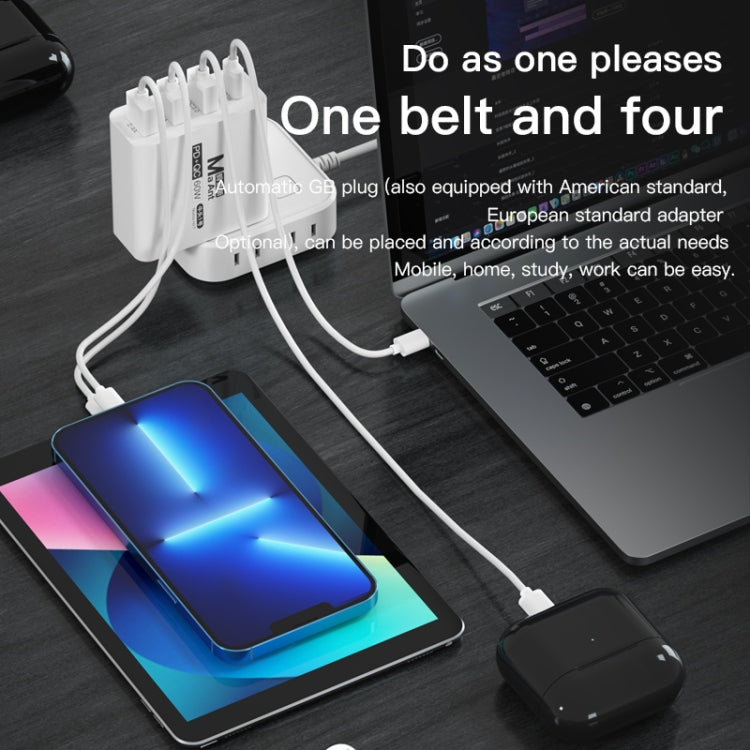 Ma-Ant 60W USB-C/Type-C+3 USB Multi-port Fast Charging Charger, Plug:EU Plug(White)