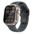 For Apple Watch Ultra 2 49mm Oval Holes Fluororubber Watch Band(Dark Grey) - Watch Bands by PMC TechLife | Online Shopping South Africa | PMC TechLife