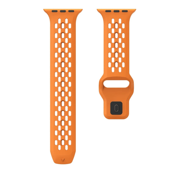 For Apple Watch Ultra 49mm Oval Holes Fluororubber Watch Band(Orange)